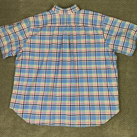 Ralph Lauren Short Sleeve Twill Shirt Men's 3XB Plaid Blue Red Green Button Down - Picture 4 of 8